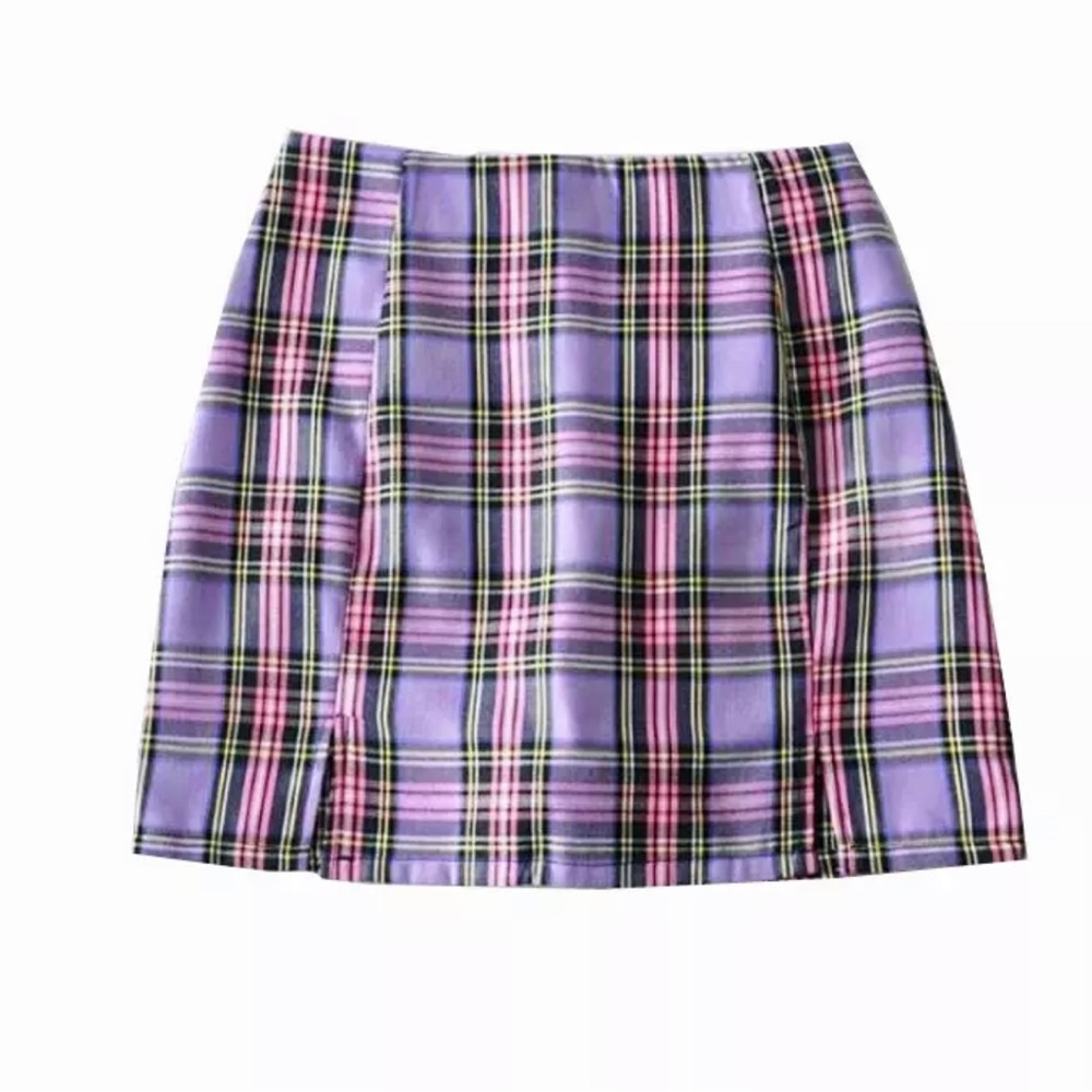 Purple 90s grunge plaid skirt size S